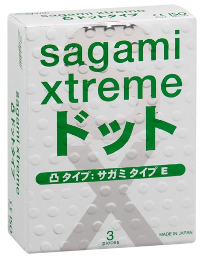 Презервативы Sagami Xtreme SUPER DOTS с точками - 3 шт. - Sagami - купить с доставкой в Санкт-Петербурге