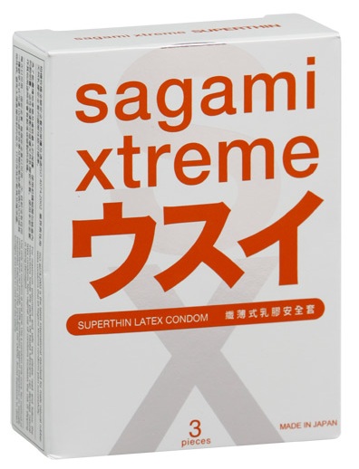Ультратонкие презервативы Sagami Xtreme SUPERTHIN - 3 шт. - Sagami - купить с доставкой в Санкт-Петербурге