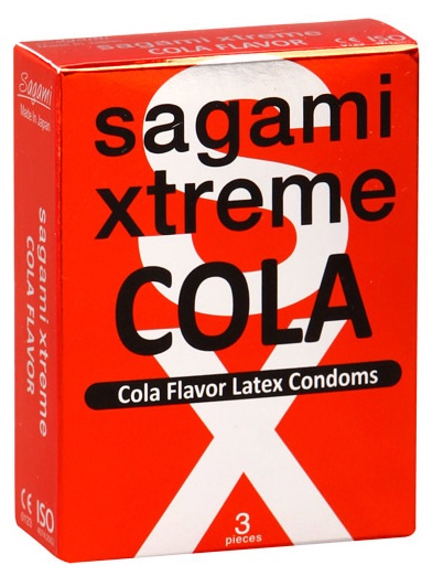 Ароматизированные презервативы Sagami Xtreme COLA - 3 шт. - Sagami - купить с доставкой в Санкт-Петербурге