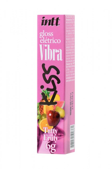 Блеск для губ GLOSS VIBE Tutti-frutti с фруктовым ароматом и эффектом вибрации - 6 гр. -  - Магазин феромонов в Санкт-Петербурге