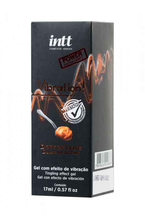 Жидкий массажный гель VIBRATION Dulce de Leche с ароматом сгущенного молока и эффектом вибрации - 17 мл. - INTT - купить с доставкой в Санкт-Петербурге