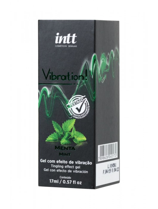 Жидкий массажный гель VIBRATION Mint с ароматом мяты и эффектом вибрации - 17 мл. - INTT - купить с доставкой в Санкт-Петербурге