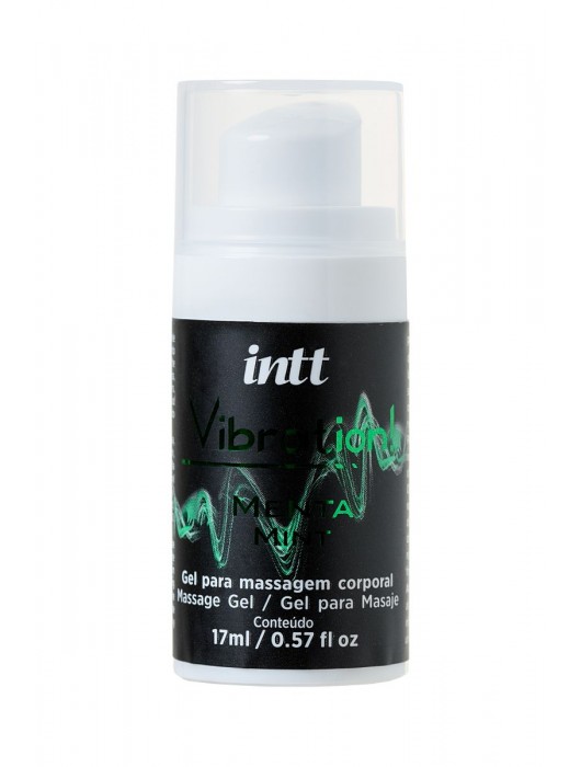 Жидкий массажный гель VIBRATION Mint с ароматом мяты и эффектом вибрации - 17 мл. - INTT - купить с доставкой в Санкт-Петербурге