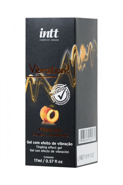 Жидкий массажный гель INTT VIBRATION Peach с ароматом персика и эффектом вибрации - 17 мл. - INTT - купить с доставкой в Санкт-Петербурге