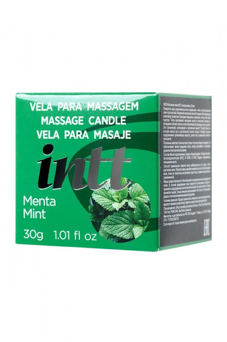 Массажная свеча для поцелуев Mint с ароматом мяты - 30 гр. - INTT - купить с доставкой в Санкт-Петербурге