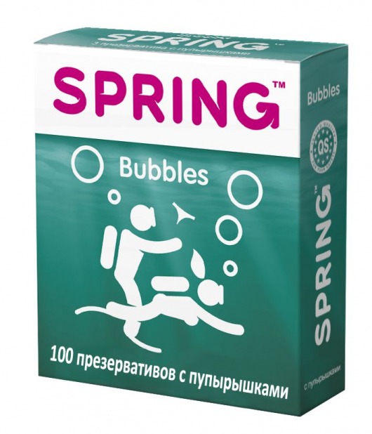 Презервативы SPRING BUBBLES с пупырышками - 100 шт. - SPRING - купить с доставкой в Санкт-Петербурге