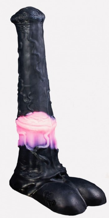 Черно-розовый фаллоимитатор  Мустанг large+  - 52 см. - Erasexa - купить с доставкой в Санкт-Петербурге
