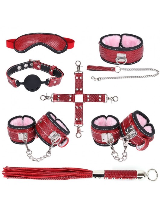 Большой игровой набор БДСМ: маска, ошейник, кляп, фиксатор, наручники, оковы, плеть - Bior toys - купить с доставкой в Санкт-Петербурге