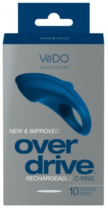 Синее перезаряжаемое эрекционное виброкольцо VeDO Over Drive - VeDO - в Санкт-Петербурге купить с доставкой