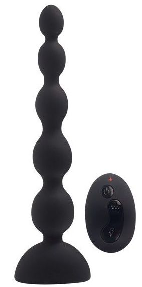 Черный анальный вибростимулятор Anal Beads L с пультом ДУ - 21,5 см. - Howells