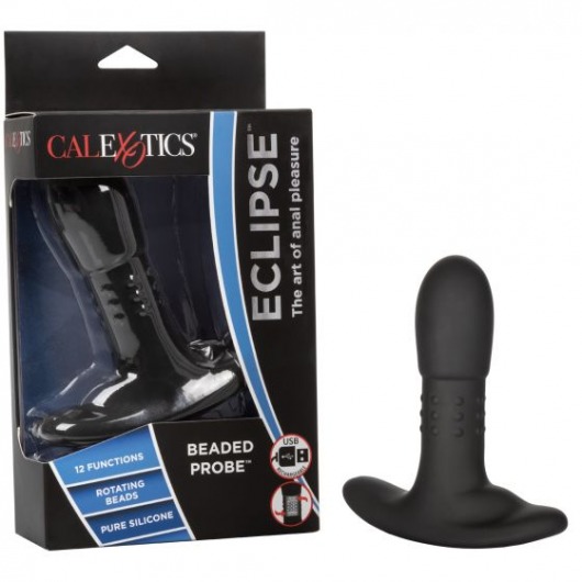 Черный массажер простаты Eclipse Beaded Probe - 12,75 см. - California Exotic Novelties - в Санкт-Петербурге купить с доставкой