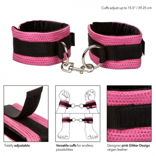 Универсальные манжеты Tickle Me Pink Universal Cuffs - California Exotic Novelties - купить с доставкой в Санкт-Петербурге