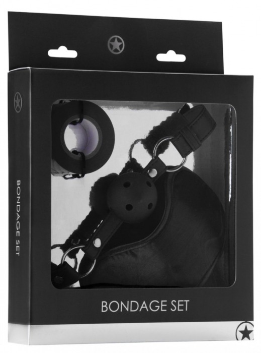 Оригинальный набор Bondage Set: маска, кляп-шарик и скотч - Shots Media BV - купить с доставкой в Санкт-Петербурге