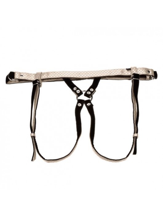 Золотистые трусики для фиксации насадок The Regal Duchess - California Exotic Novelties - купить с доставкой в Санкт-Петербурге