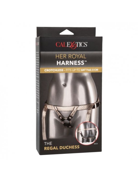 Золотистые трусики для фиксации насадок The Regal Duchess - California Exotic Novelties - купить с доставкой в Санкт-Петербурге