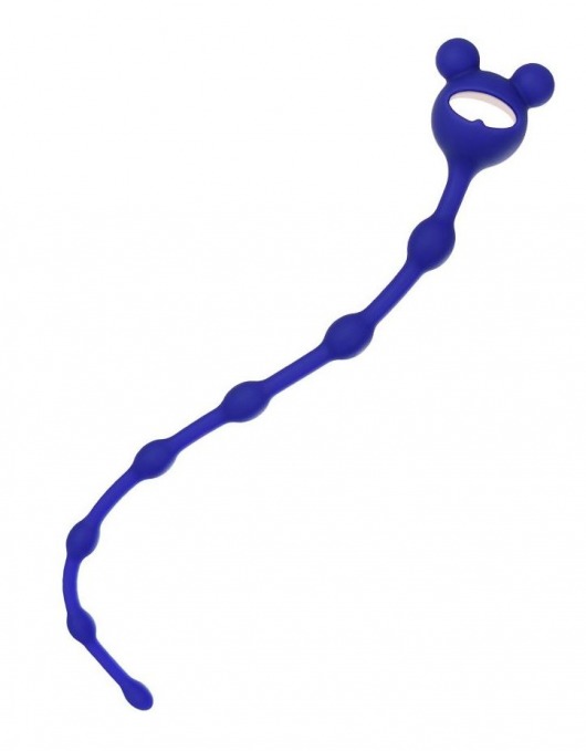 Синяя силиконовая анальная цепочка Froggy - 27,4 см. - ToyFa
