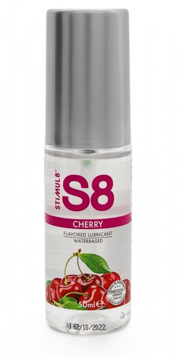 Смазка на водной основе S8 Flavored Lube со вкусом вишни - 50 мл. - Stimul8 - купить с доставкой в Санкт-Петербурге