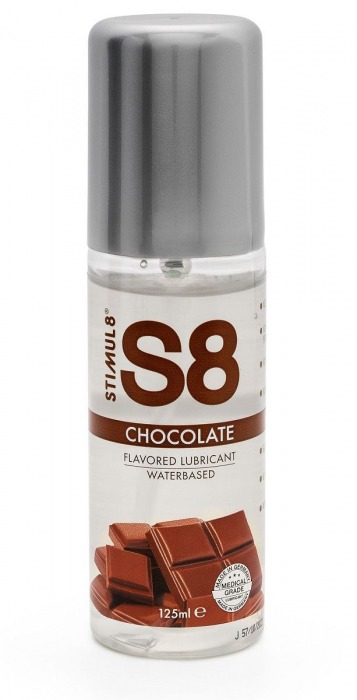 Смазка на водной основе S8 Flavored Lube со вкусом шоколада - 125 мл. - Stimul8 - купить с доставкой в Санкт-Петербурге