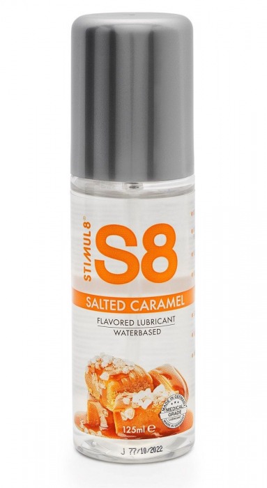 Смазка на водной основе S8 Flavored Lube со вкусом соленой карамели - 125 мл. - Stimul8 - купить с доставкой в Санкт-Петербурге