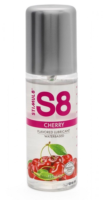 Смазка на водной основе S8 Flavored Lube со вкусом вишни - 125 мл. - Stimul8 - купить с доставкой в Санкт-Петербурге