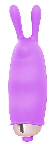 Фиолетовый клиторальный вибромассажер с ушками - 7,5 см. - Bior toys