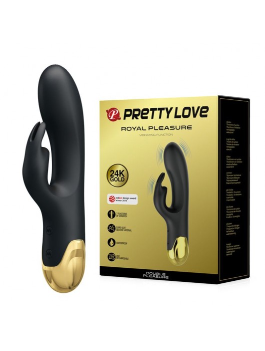 Чёрный вибратор-кролик Royal Pleasure - 19,2 см. - Baile