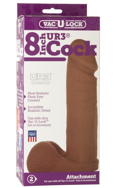 Насадка-реалистик для трусиков Харнесс Vac-U-Lock 8  ULTRASKYN Cock - 20,6 см. - Doc Johnson - купить с доставкой в Санкт-Петербурге