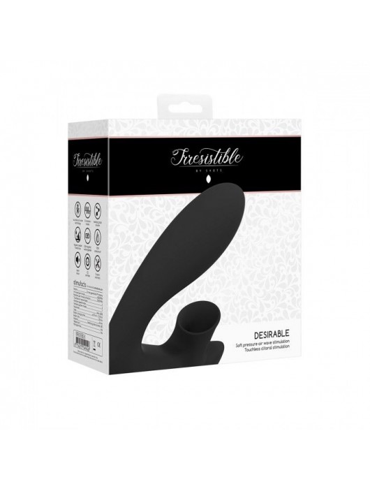 Чёрный вибратор для G-точки Irresistible Desirable с бесконтактной клиторальной стимуляцией - Irresistible