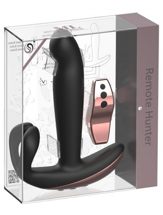 Черный анальный вибратор с дополнительным стимулятором Remote Hunter - 16,4 см. - ML Creation - в Санкт-Петербурге купить с доставкой