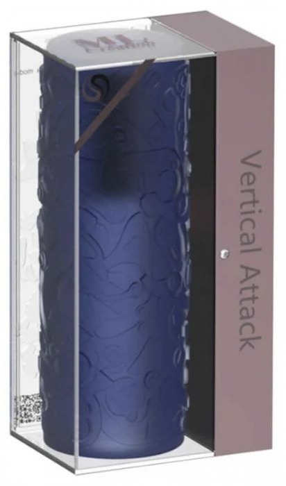 Синий мастурбатор с вибрацией Vertical Attack - ML Creation - в Санкт-Петербурге купить с доставкой