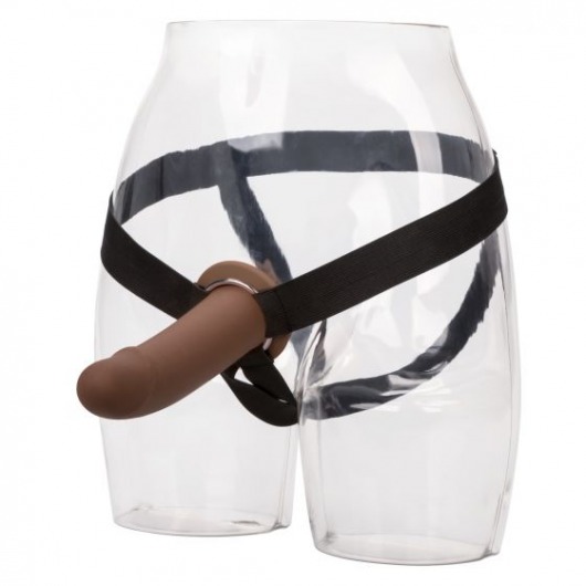 Коричневый фаллопротез на трусиках-джоках PPA With Jock Strap - 17,75 см. - California Exotic Novelties - купить с доставкой в Санкт-Петербурге