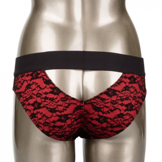 Красно-черные страпон-трусики Pegging Panty Set - размер L-XL - California Exotic Novelties - купить с доставкой в Санкт-Петербурге