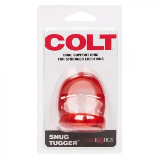 Красное эрекционное кольцо с подхватом COLT Snug Tugger - California Exotic Novelties - в Санкт-Петербурге купить с доставкой