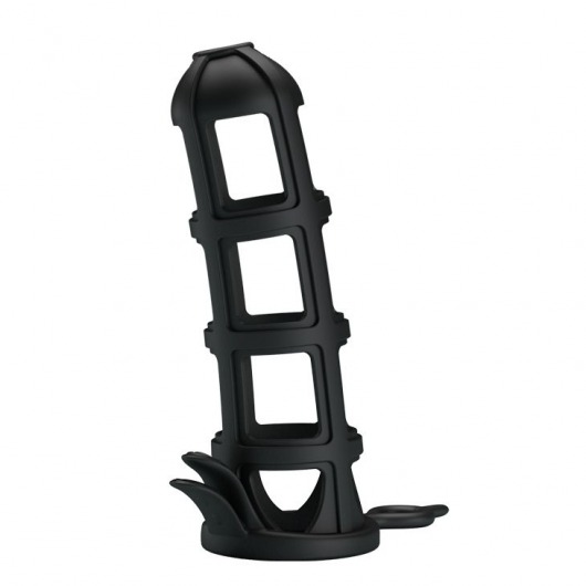 Черная насадка-клетка Penis Sleeve - 11,6 см. - Baile - в Санкт-Петербурге купить с доставкой