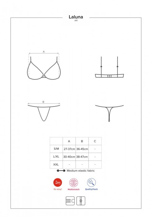 Роскошный комплект кружевного белья Laluna - Obsessive купить с доставкой