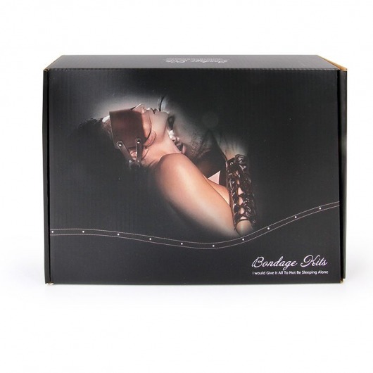 Стильный большой набор БДСМ: маска, ошейник, кляп, фиксатор, наручники, оковы, плеть - Bior toys - купить с доставкой в Санкт-Петербурге