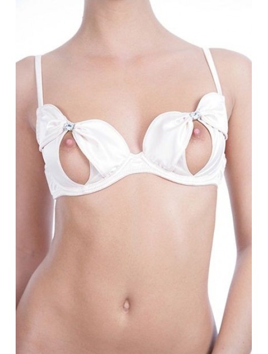 Полуоткрытый бюстгальтер Hollywood с перемычками, украшенными стразами - Insinuate купить с доставкой