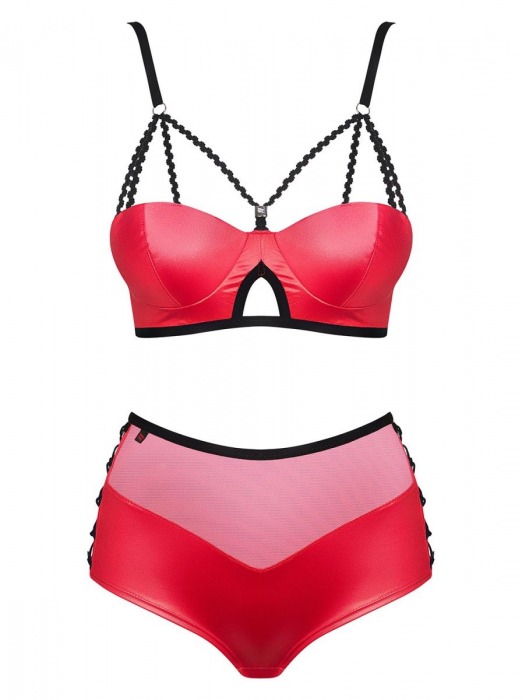 Пикантный комплект белья Leatheria - Obsessive купить с доставкой