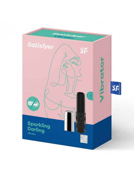 Чёрно-серебристая вибропуля Satisfyer Mini Sparkling Darling - Satisfyer