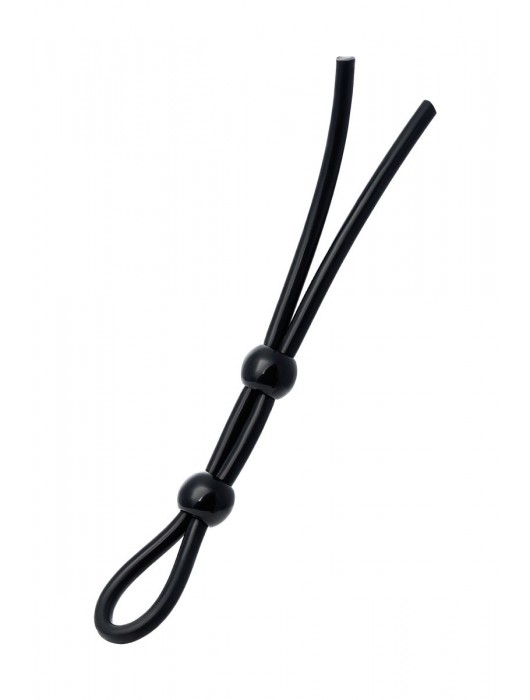 Черное лассо на пенис с двумя бусинами - A-toys - в Санкт-Петербурге купить с доставкой