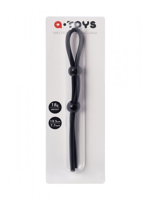 Черное лассо на пенис с двумя бусинами - A-toys - в Санкт-Петербурге купить с доставкой