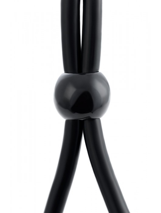 Черное лассо на пенис с двумя бусинами - A-toys - в Санкт-Петербурге купить с доставкой