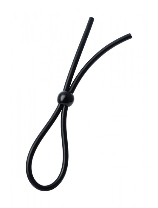 Черное лассо на пенис с одной бусиной - A-toys - в Санкт-Петербурге купить с доставкой