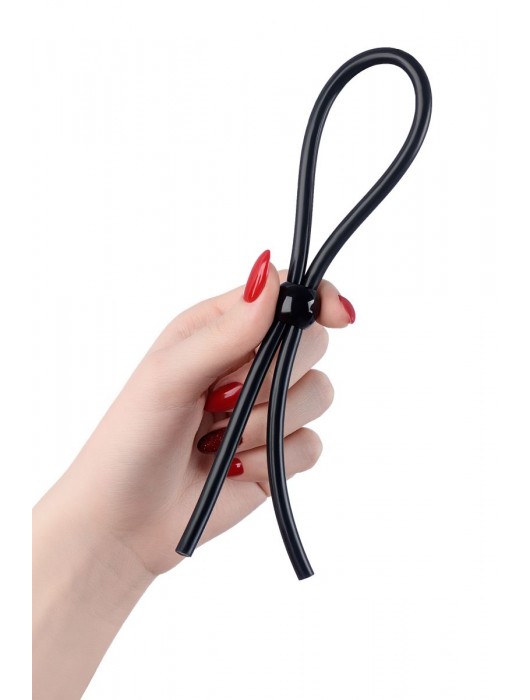 Черное лассо на пенис с одной бусиной - A-toys - в Санкт-Петербурге купить с доставкой