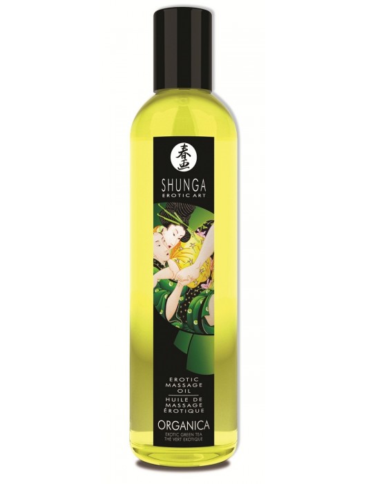 Массажное масло Organica с ароматом зеленого чая - 250 мл. - Shunga - купить с доставкой в Санкт-Петербурге