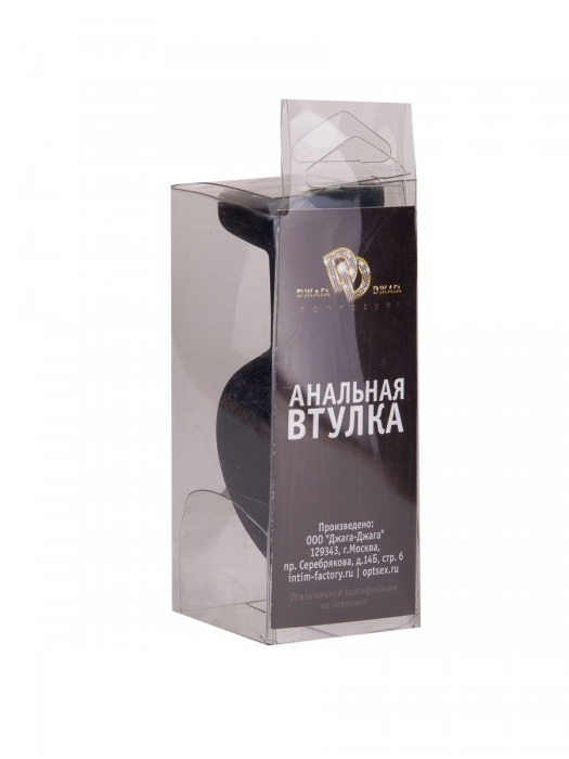 Черная силиконовая пробка с радужным кристаллом - 7,3 см. - Джага-Джага - купить с доставкой в Санкт-Петербурге