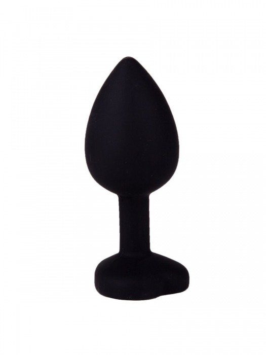 Черная силиконовая пробка с радужным кристаллом - 7,3 см. - Джага-Джага - купить с доставкой в Санкт-Петербурге