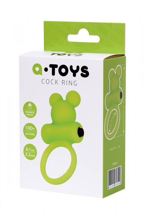 Зеленое виброкольцо на пенис A-Toys - A-toys - в Санкт-Петербурге купить с доставкой