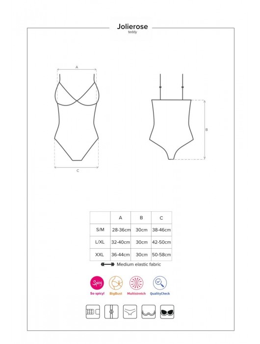 Пикантное кружевное боди Jolierose - Obsessive купить с доставкой