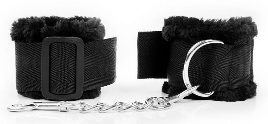 Черные наручники на регулируемых пряжках - Bior toys - купить с доставкой в Санкт-Петербурге